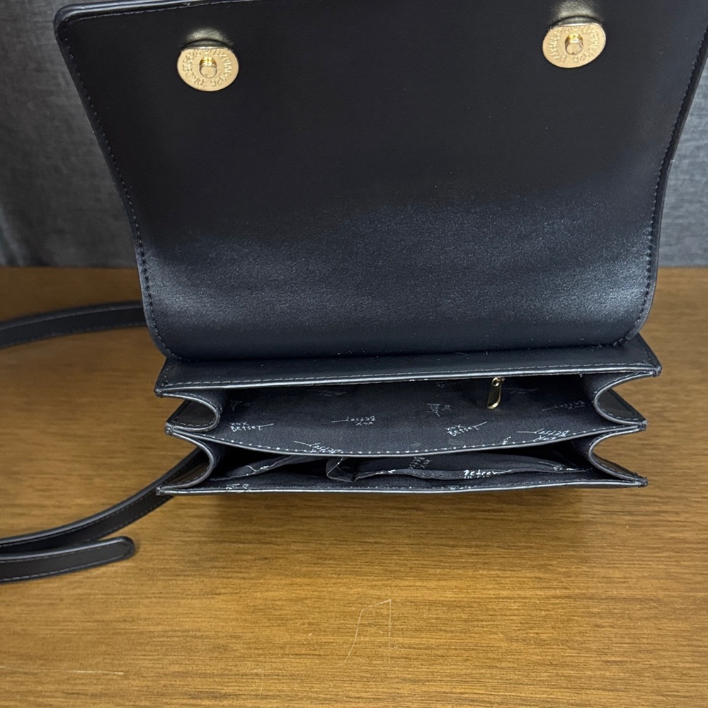 Betsey Johnson Black Crossbody Bag with Red Cherries & Heart Charms - Picture 14 of 17